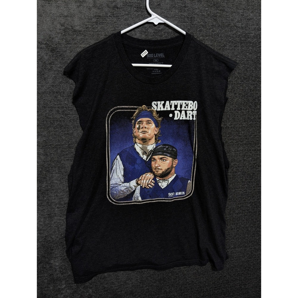 500 Level Skattebo Dart Graphic Muscle Tank Charcoal Heather Mens 2XL NFLPA